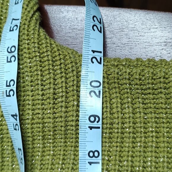 Coldwater Creek Cowl-Neck Sparkling Sweater Neutral Green Plus Size 1X - Picture 5 of 8
